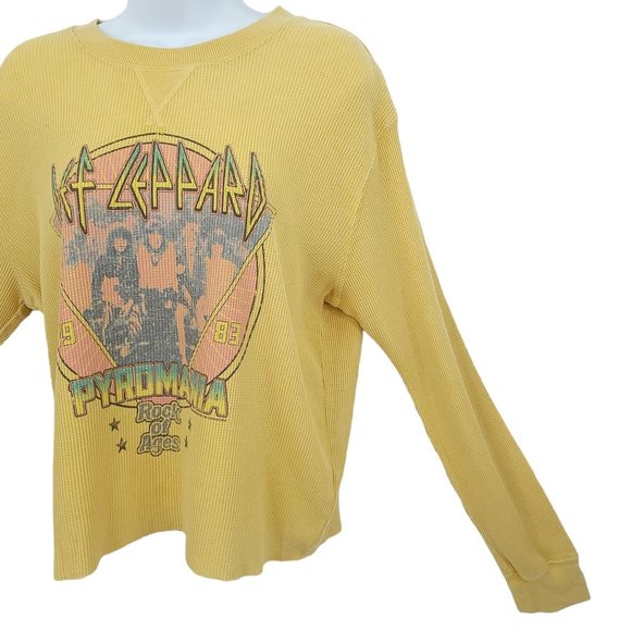 Vinyl Icons Def Leppard Pyromania Pullover Top Size S Waffle Weave Crewneck - Picture 7 of 12
